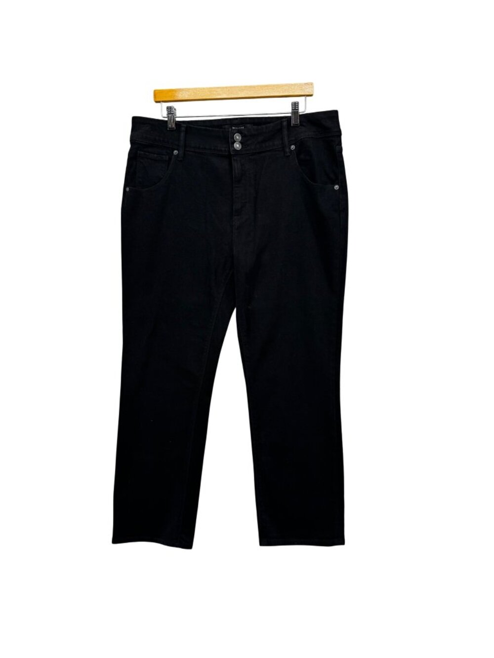 Hudson Slim Straight Leg Jeans Womens Pitch Black Cotton Stretch Size 14